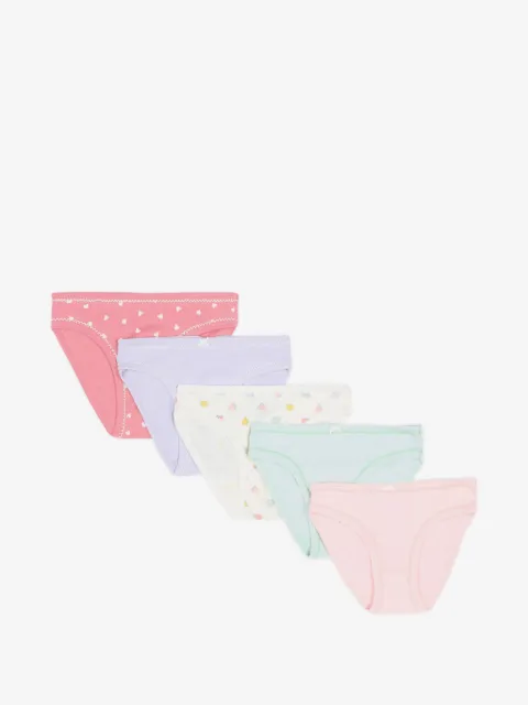 Petit Bateau Slip con stampa e fiocco (5 pezzi)