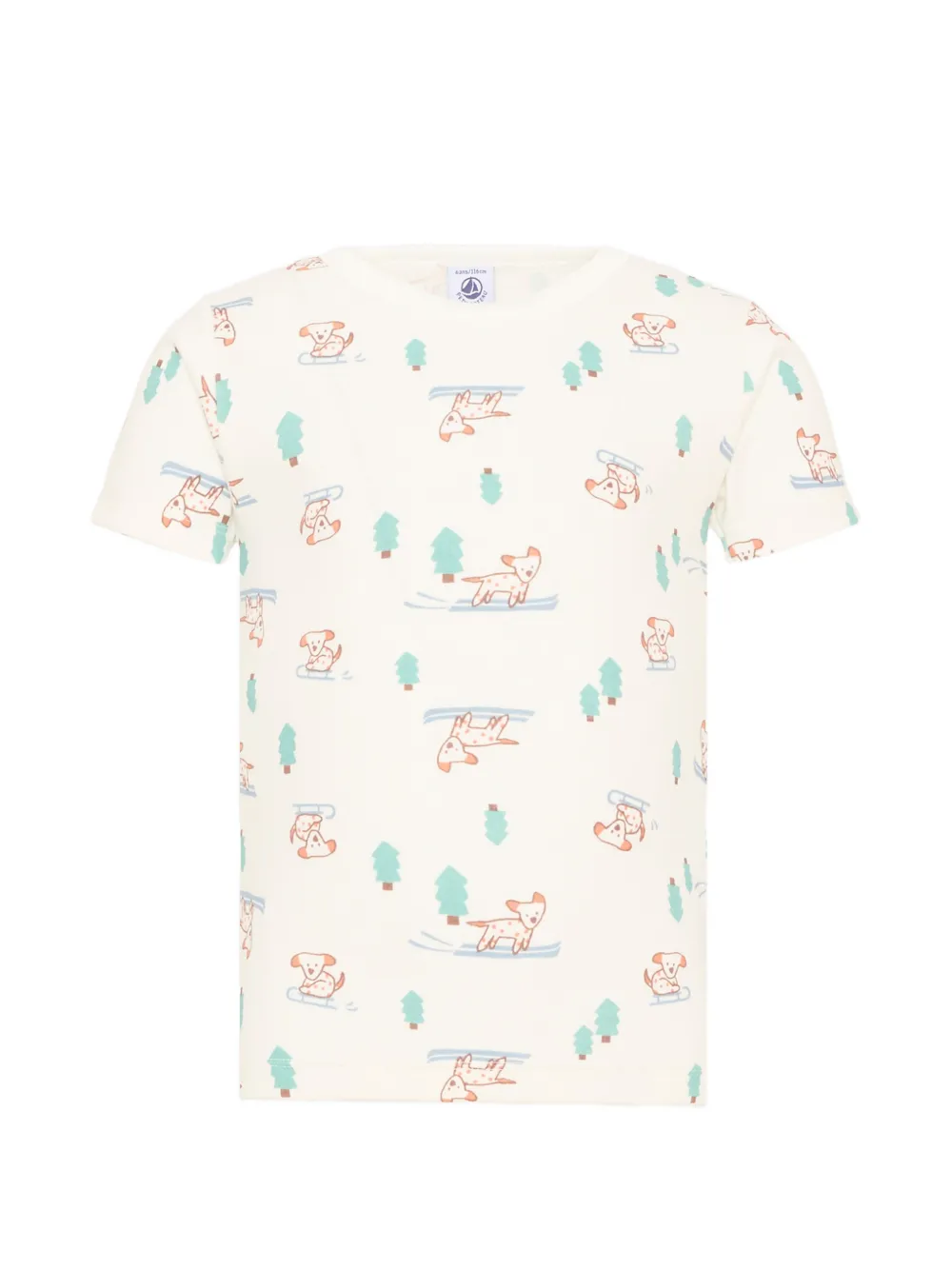 Petit Bateau Twee gestreepte T-shirts met grafische print Beige