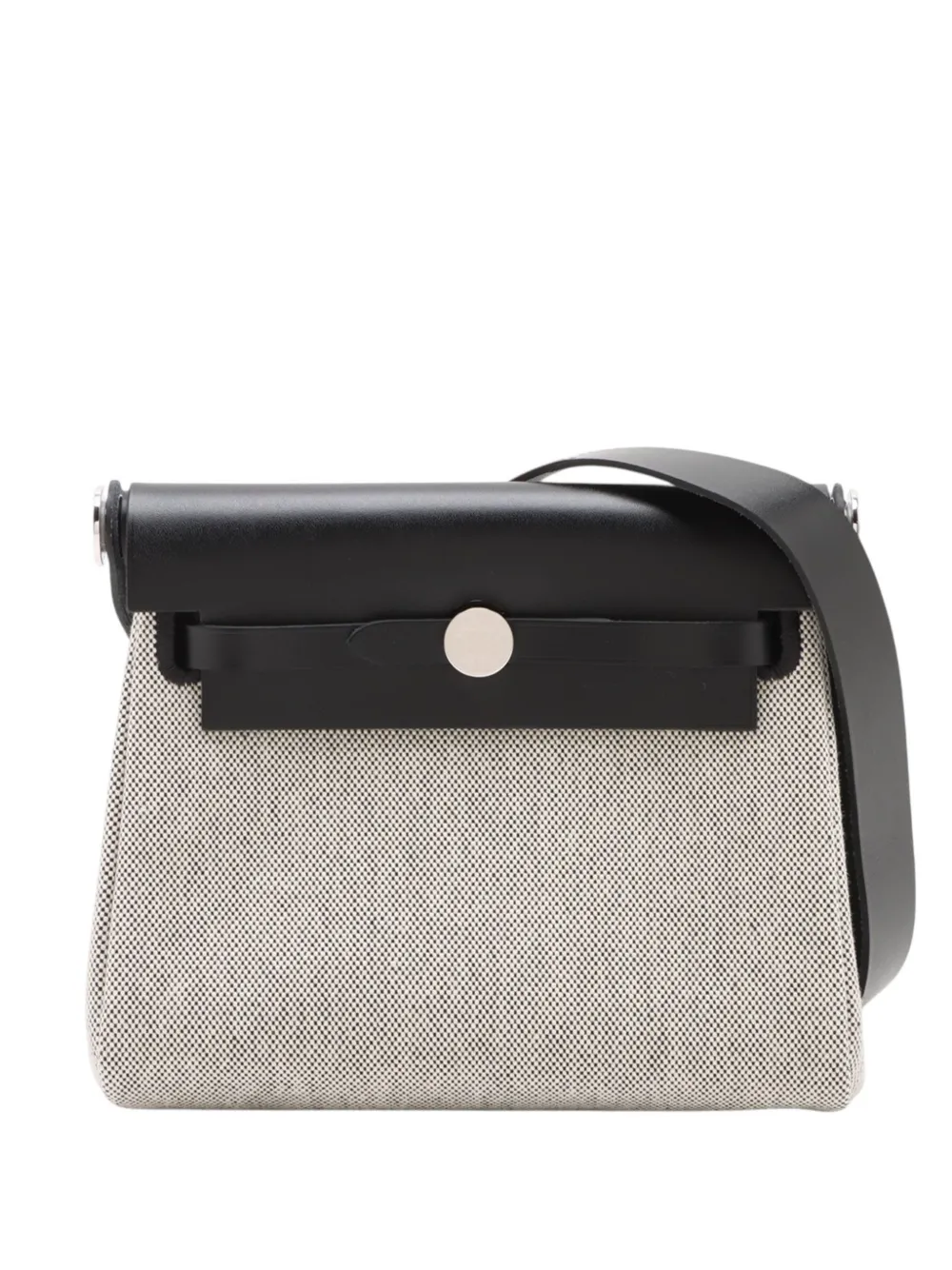 Hermès Pre-Owned 2025 Military Toile and Vache Hunter Herbag Zip 20 crossbody bag - Grigio