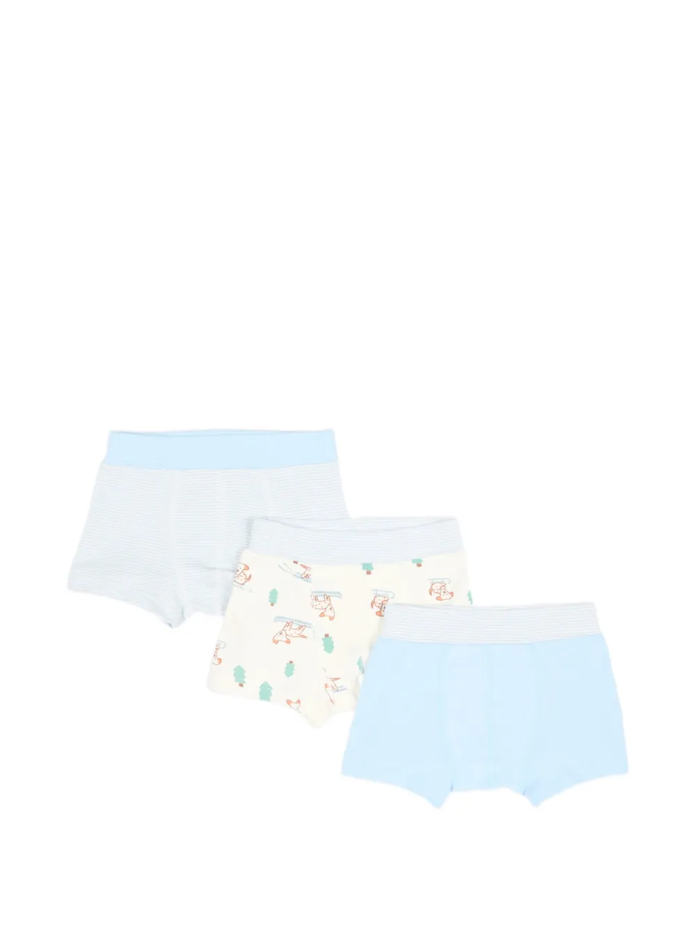 Petit Bateau graphic-print boxers (set of three) - Blau