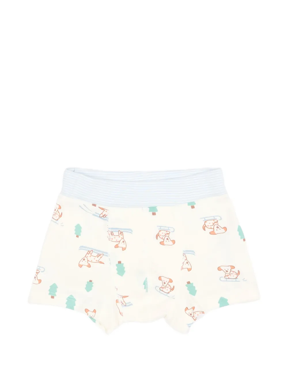 Petit Bateau Drie boxershorts met grafische print Blauw