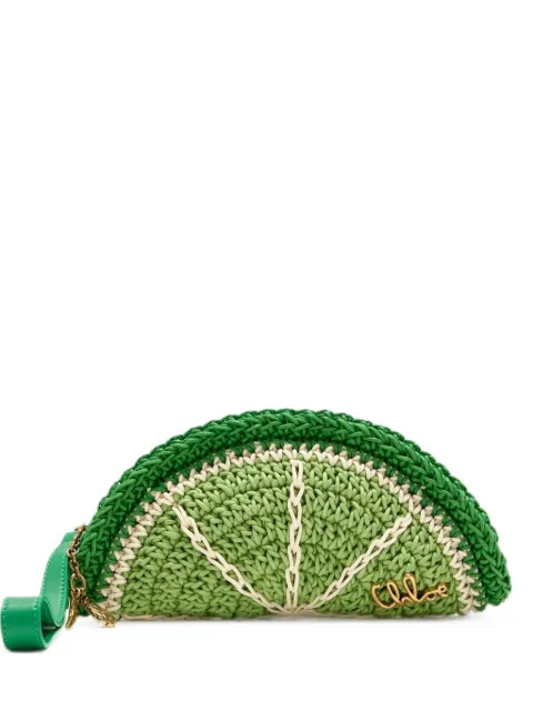 Chloé Tropicus Lime Slice crochet clutch bag