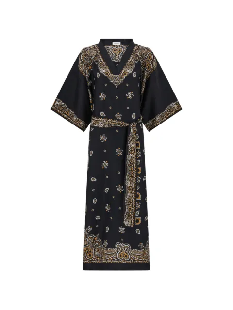 Ferragamo caftán de seda con estampado Arabesque