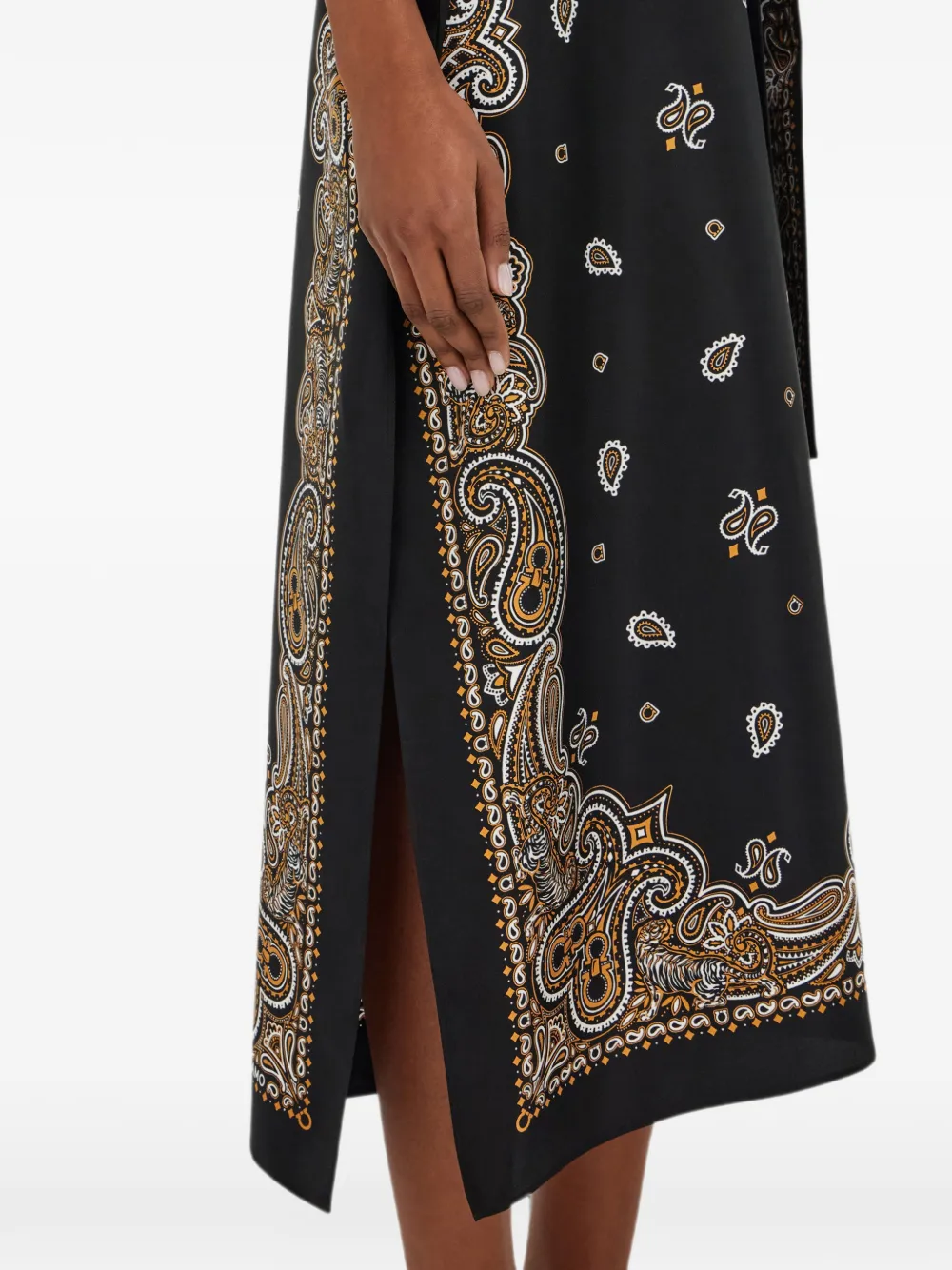 Ferragamo Zijden tuniek met Arabesque-print Zwart