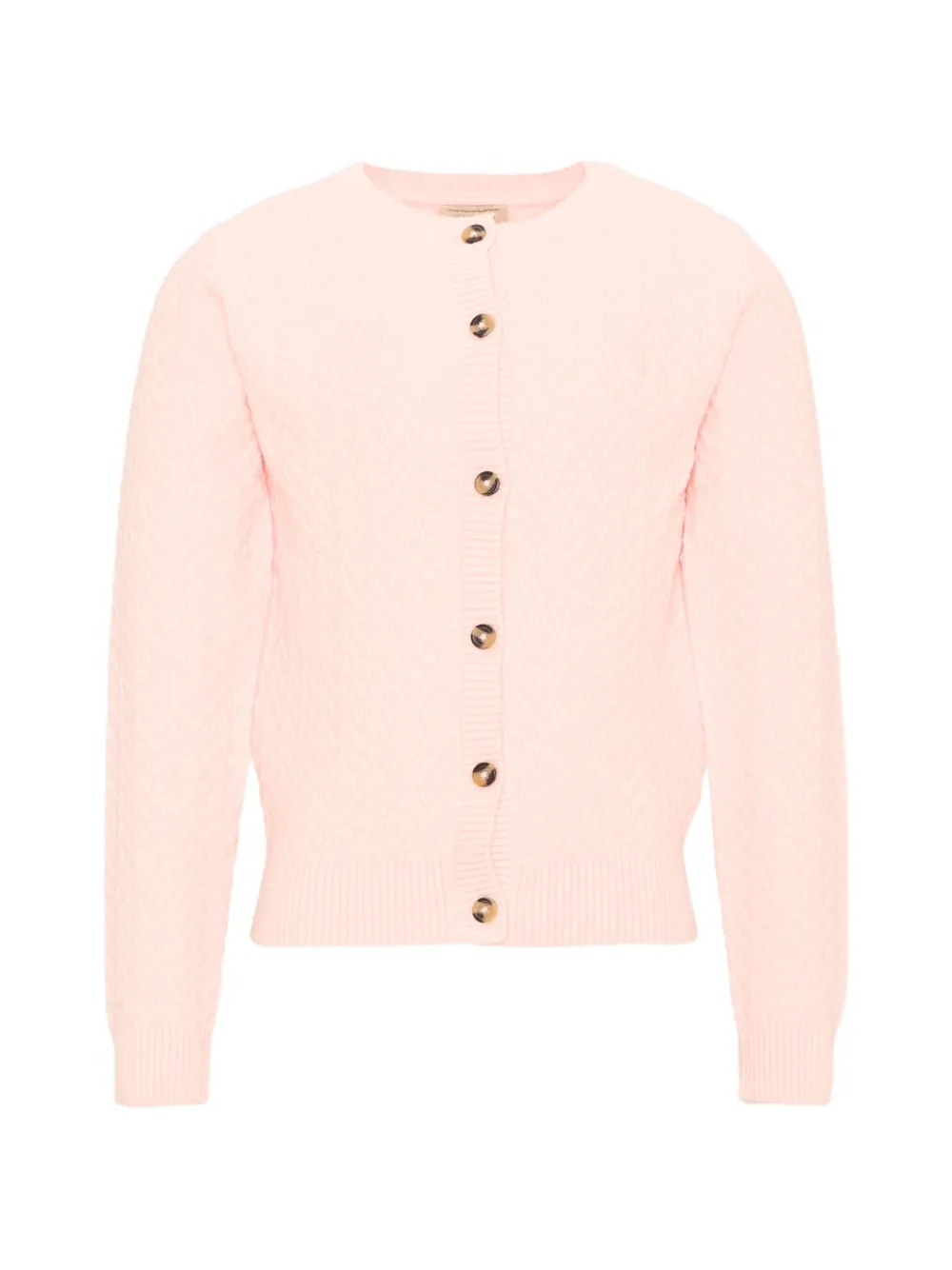 TRUSSARDI JUNIOR cable-knit button-down cardigan - Rosa