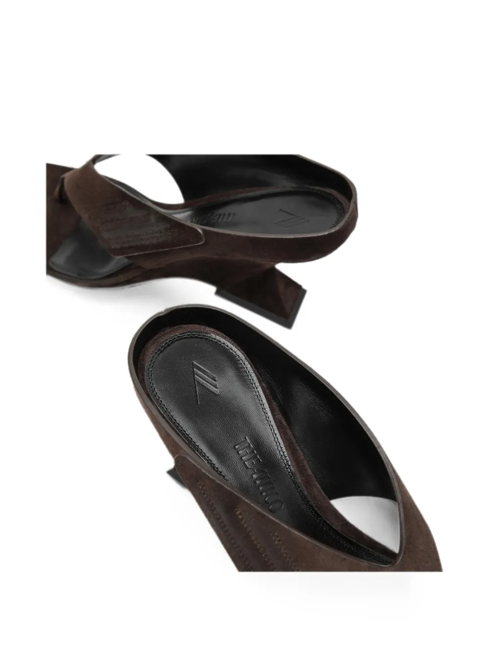 The Attico Cheope suede wedge sandals Bruin