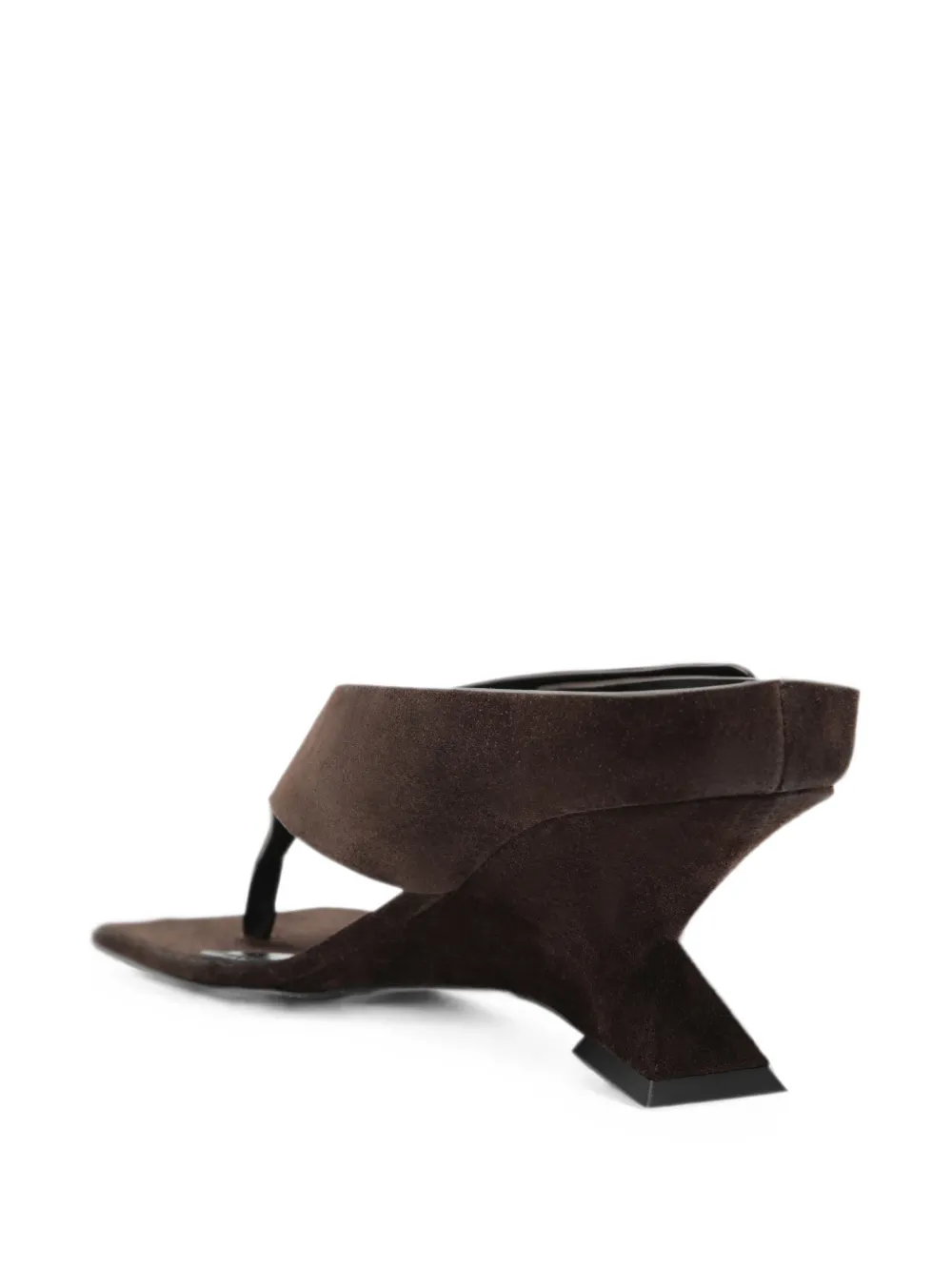 The Attico Cheope suede wedge sandals Bruin