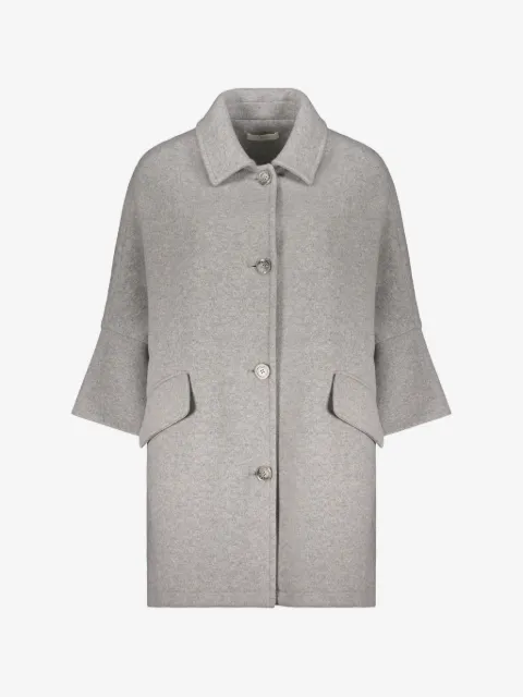 Fedeli single-breasted wide-sleeve coat