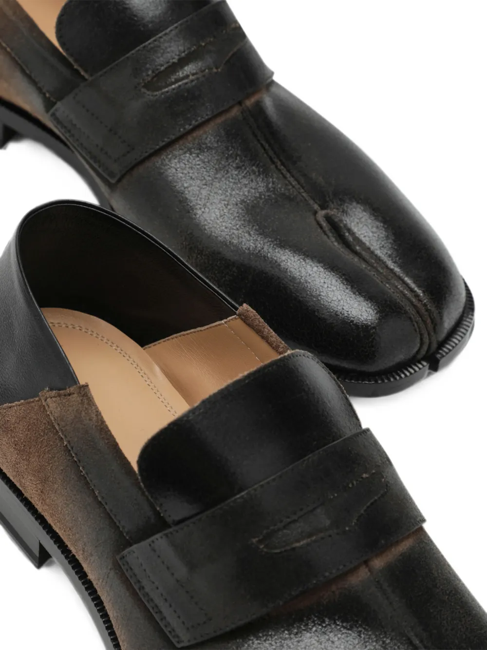 Maison Margiela Tabi City leather loafers Zwart