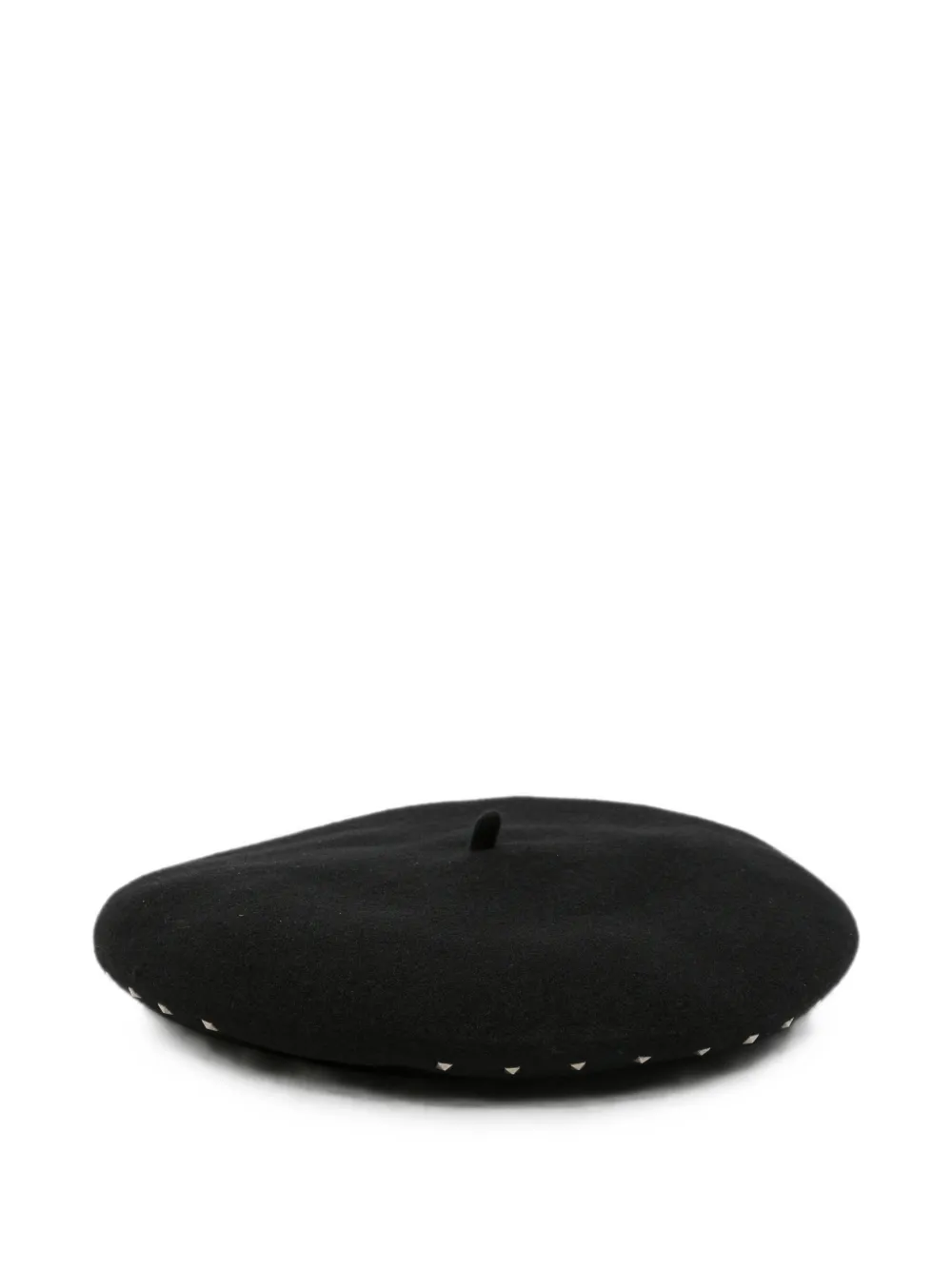 Emporio Armani studded logo-embroidered beret - Schwarz