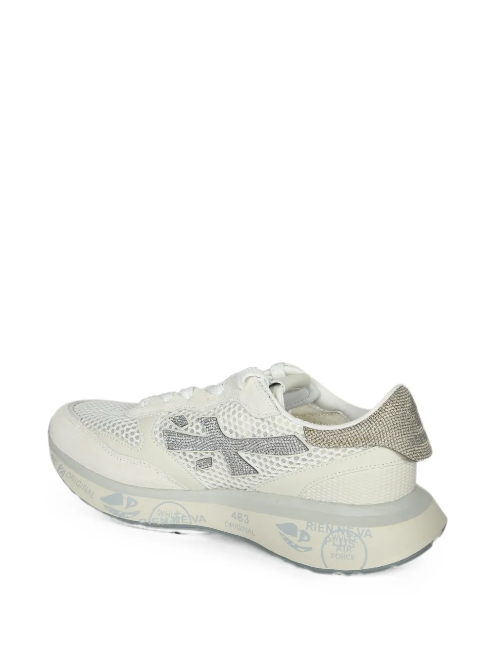 Premiata Lauryn mesh sneakers met glitters-effect Beige