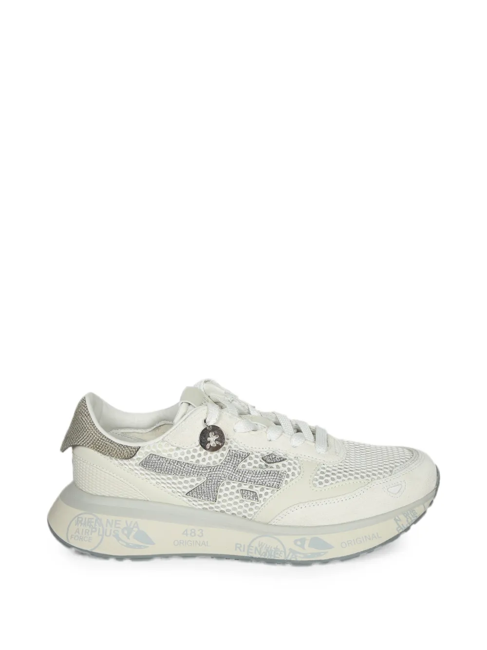 Premiata Lauryn mesh sneakers met glitters-effect Beige