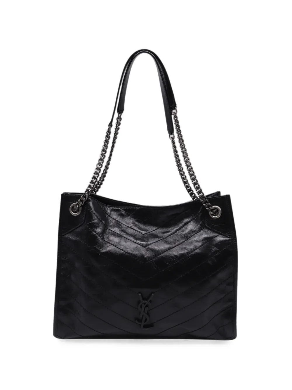 Pre-owned Saint Laurent 2010s Niki Monogram Shoulder Bag In Black