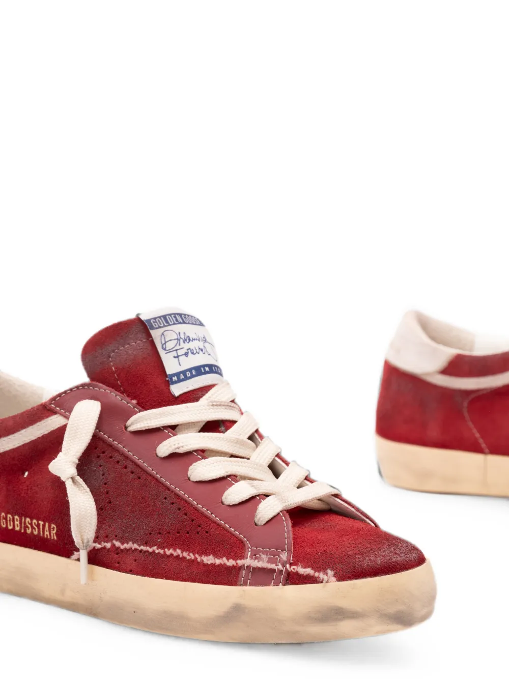 Golden Goose Super-Star distressed-effect sneakers Rood