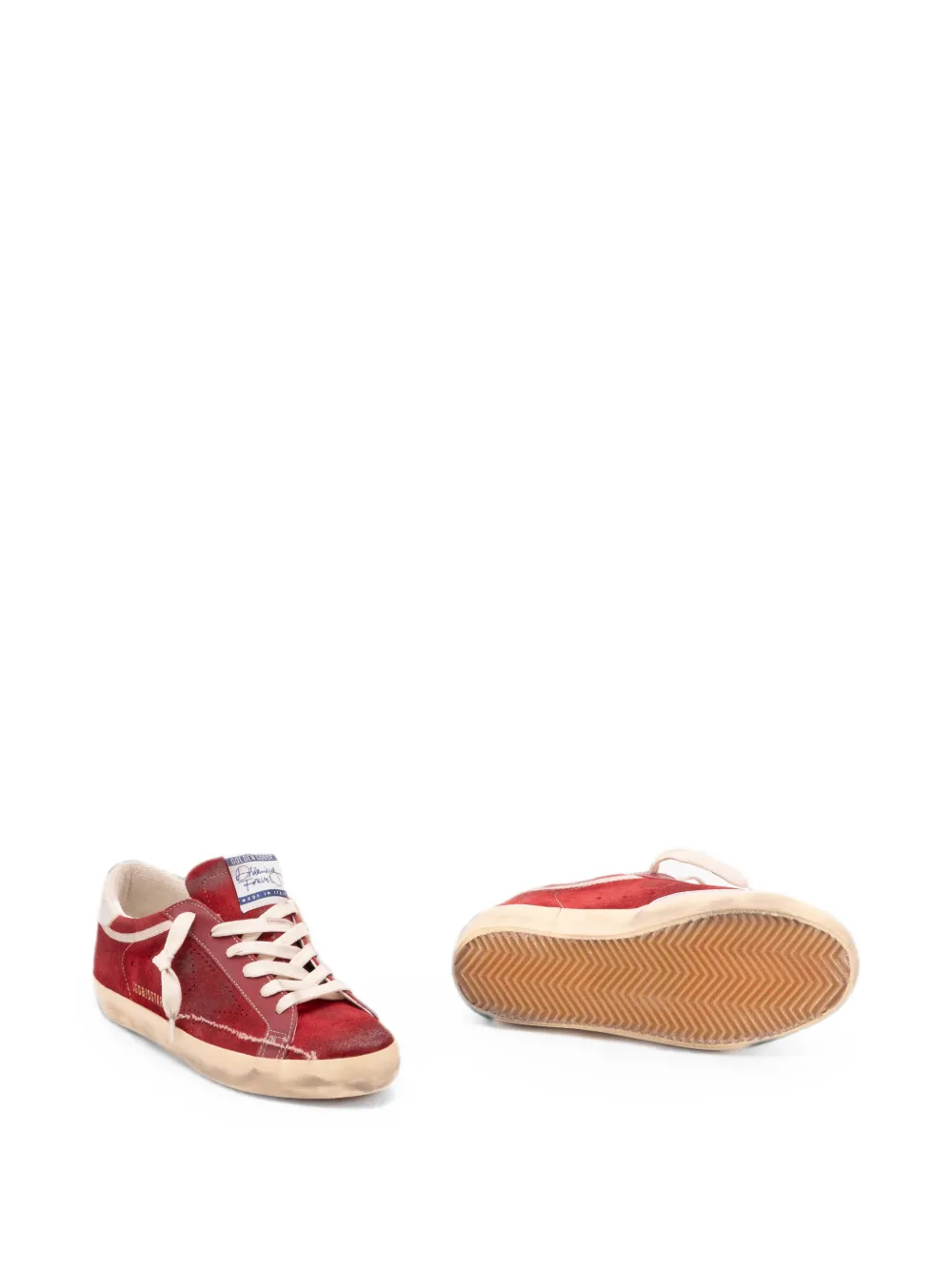Golden Goose Super-Star distressed-effect sneakers Rood
