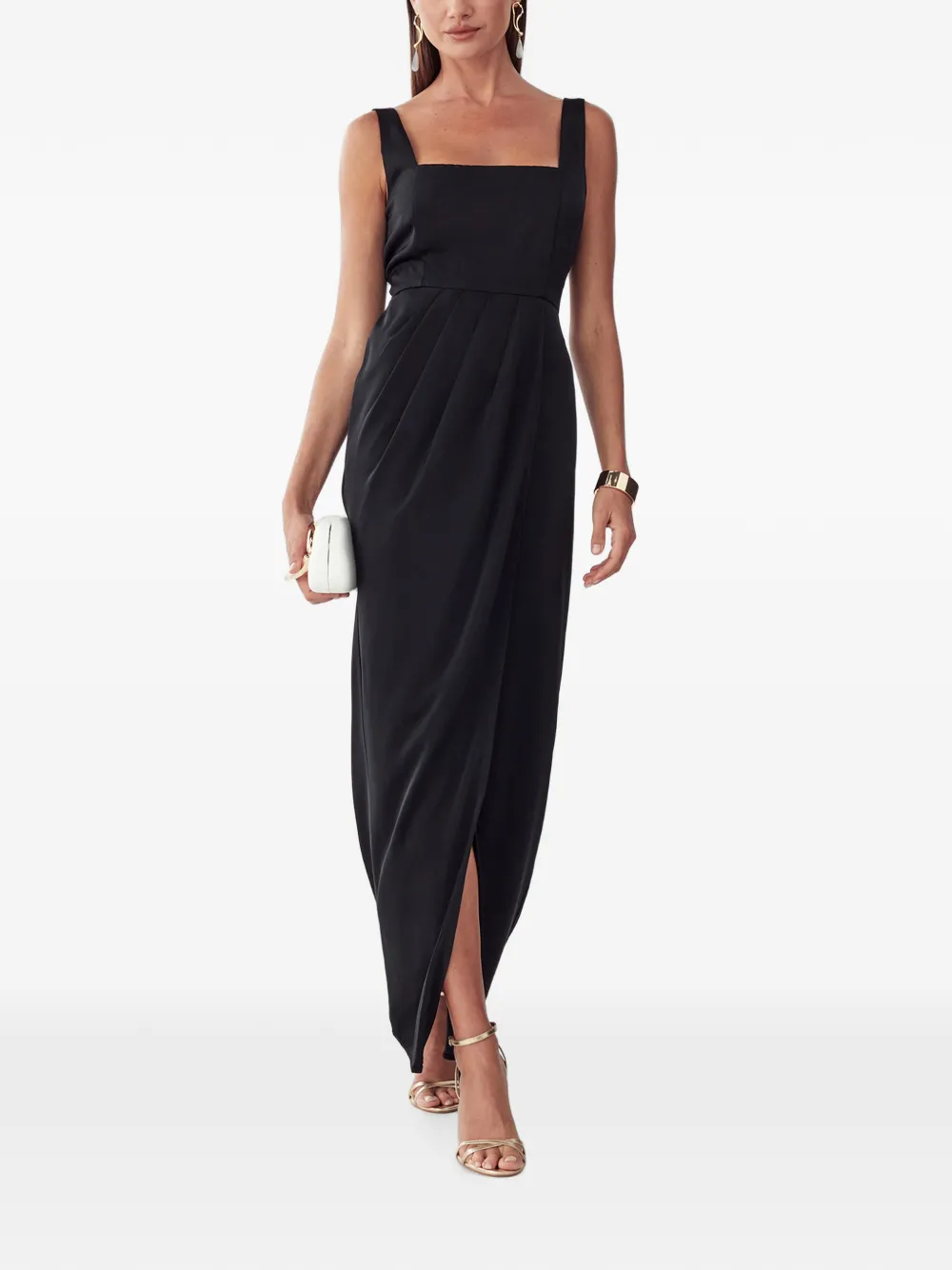 WILLA Wickelkleid mit Print - Schwarz