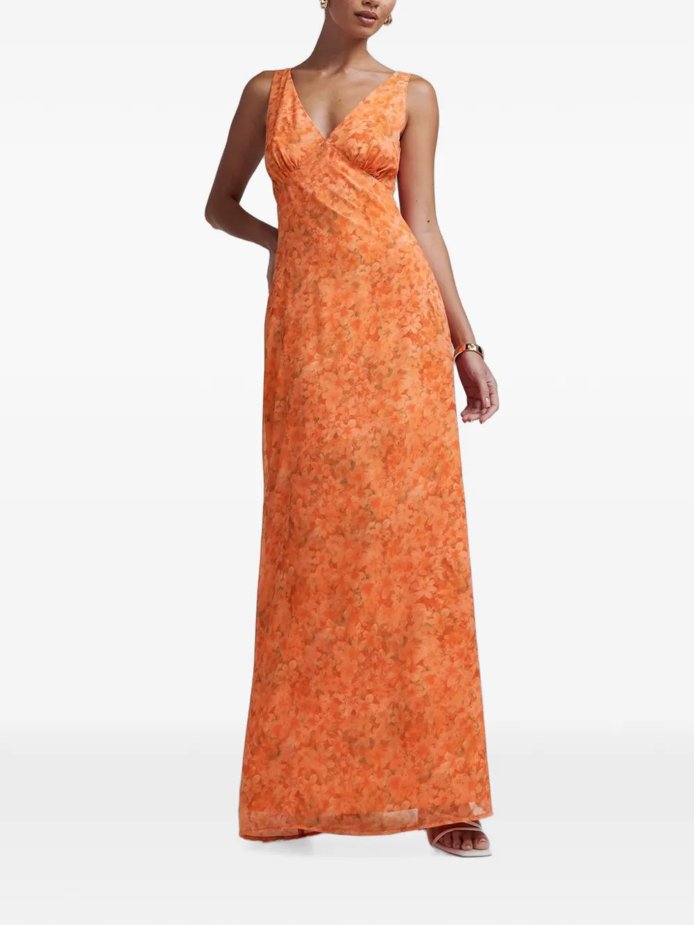BWLDR Chelsea floral-print V-neck maxi dress