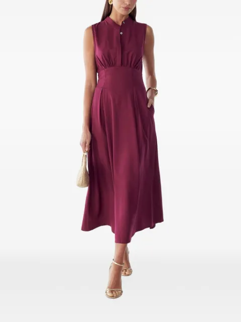 WILLA Ellese pleated sleeveless midi dress