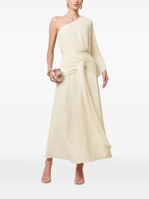 SÁVEL Ellie one-shoulder knotted-waist midi dress