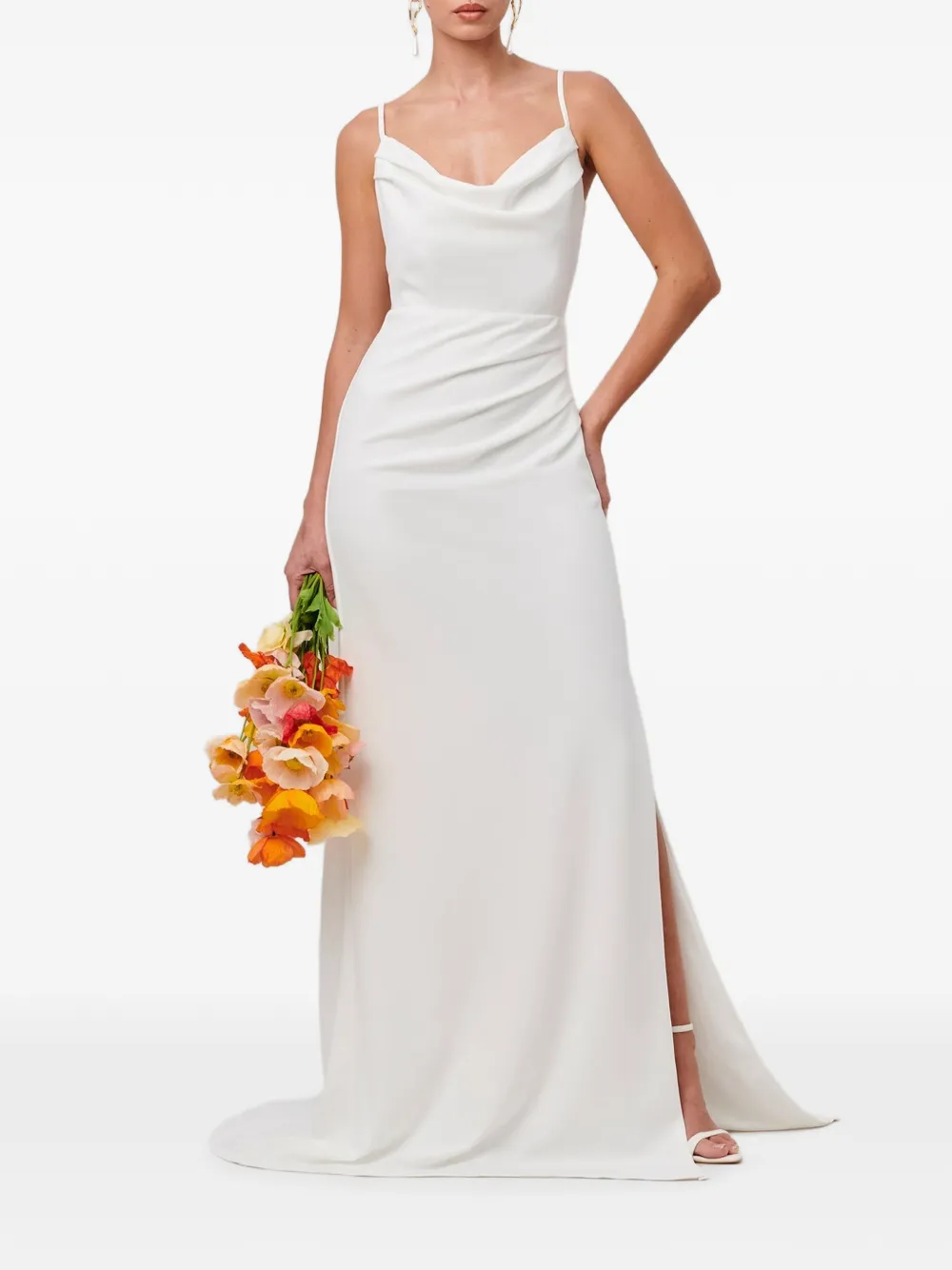 BWLDR Araminta cowl-neck gathered maxi dress