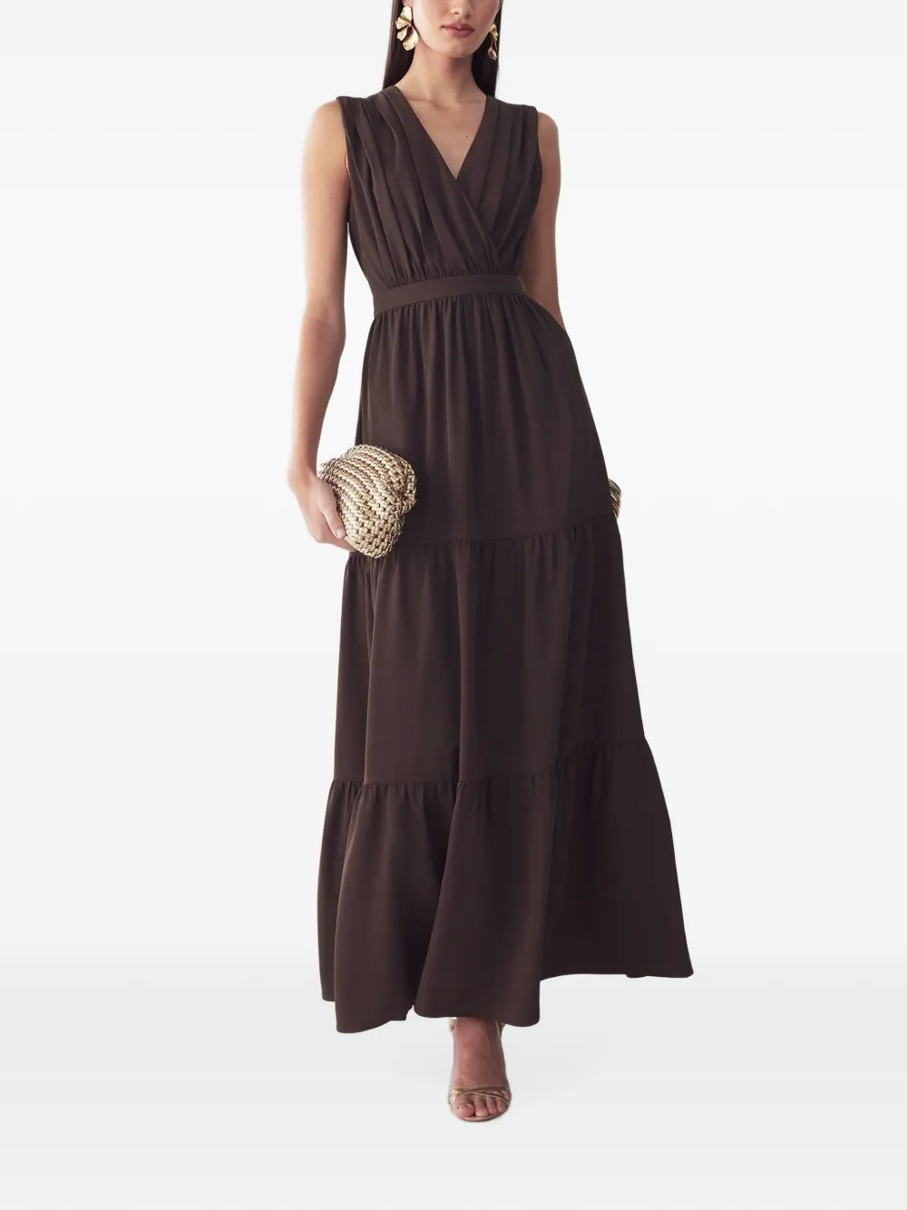 ST MRLO Elowyn pleated tiered maxi dress