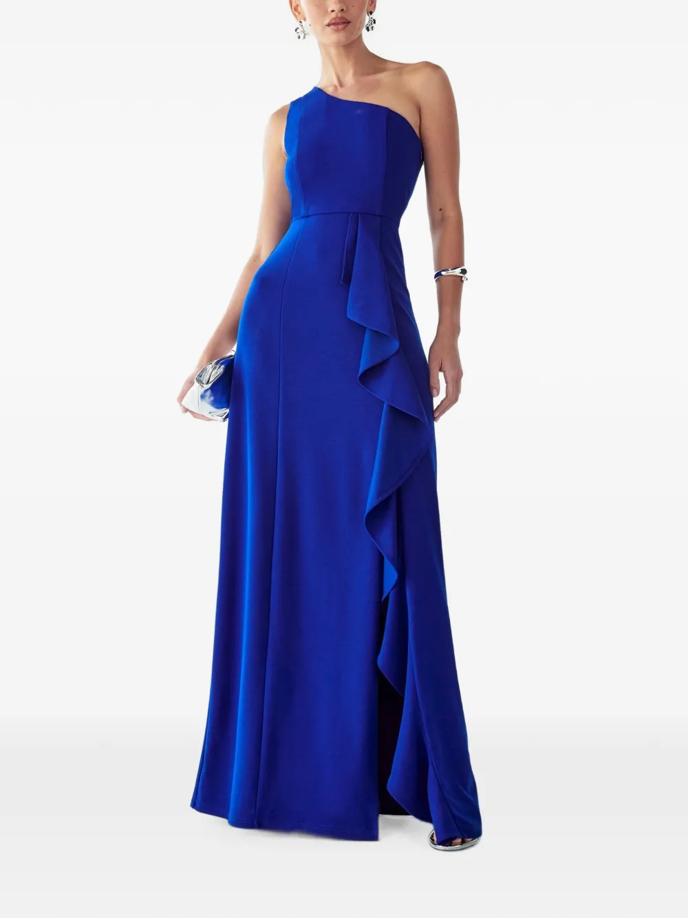BWLDR one-shoulder ruffled maxi dress