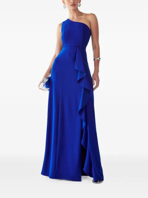 BWLDR vestido largo con hombro descubierto y volantes