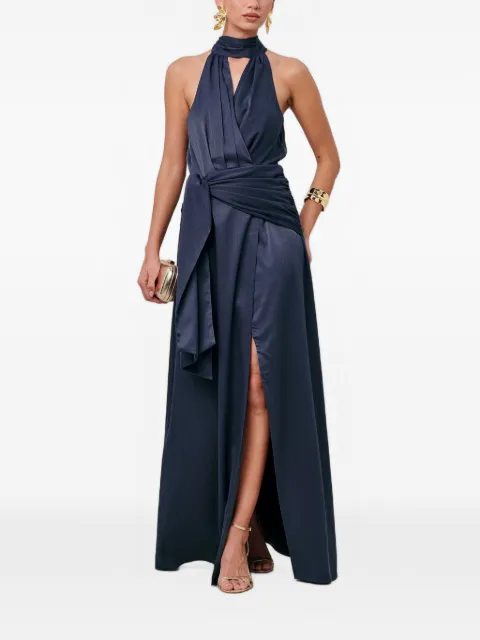 SÁVEL vestido largo con cuello halter