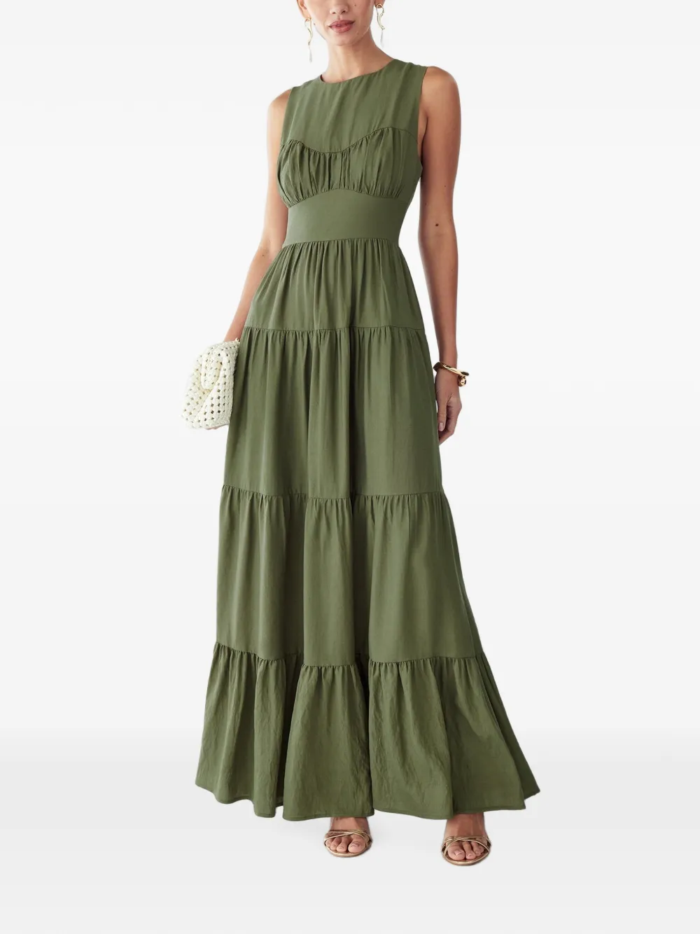 ST MRLO tiered sleeveless maxi dress