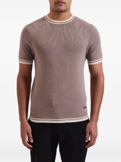 MAUVAIS stripe-trim ribbed T-shirt