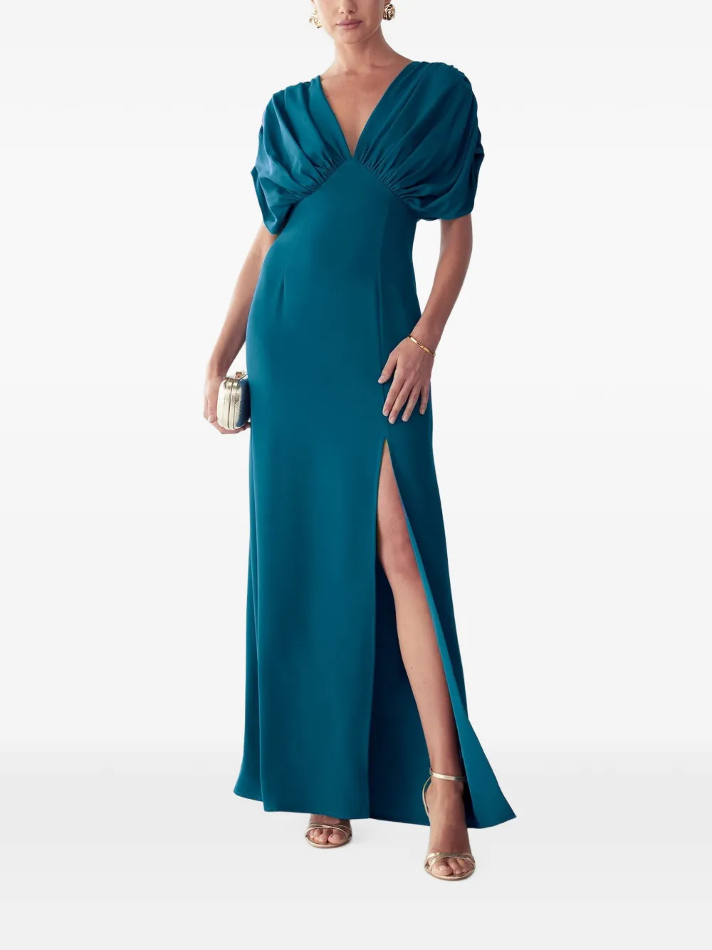 BWLDR Laila gathered-bodice maxi dress
