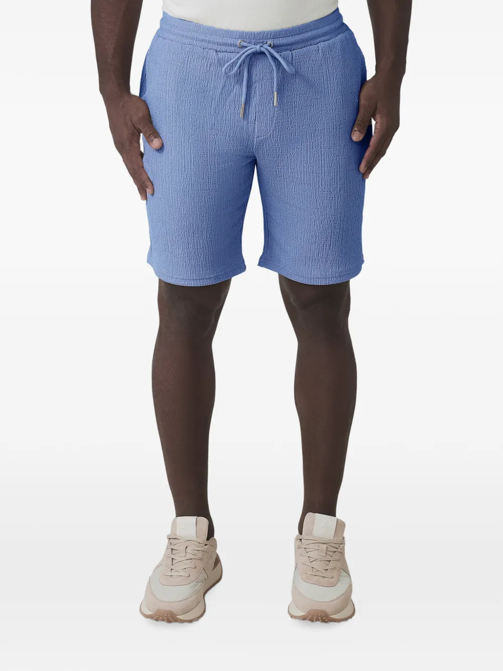 MAUVAIS crinkled-effect drawstring shorts - Blau