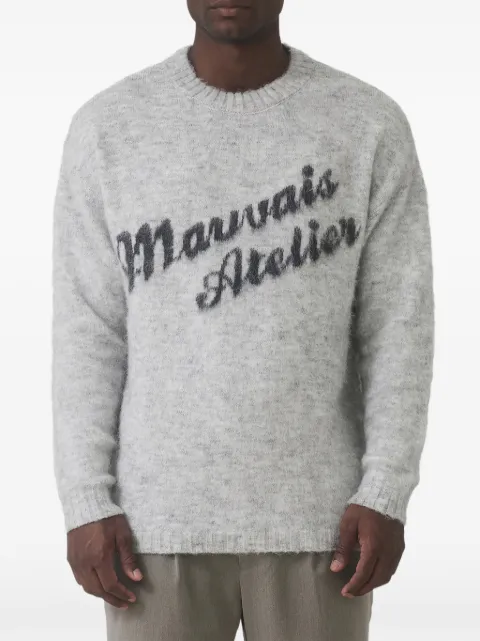 MAUVAIS chamarra tejida con logo estampado
