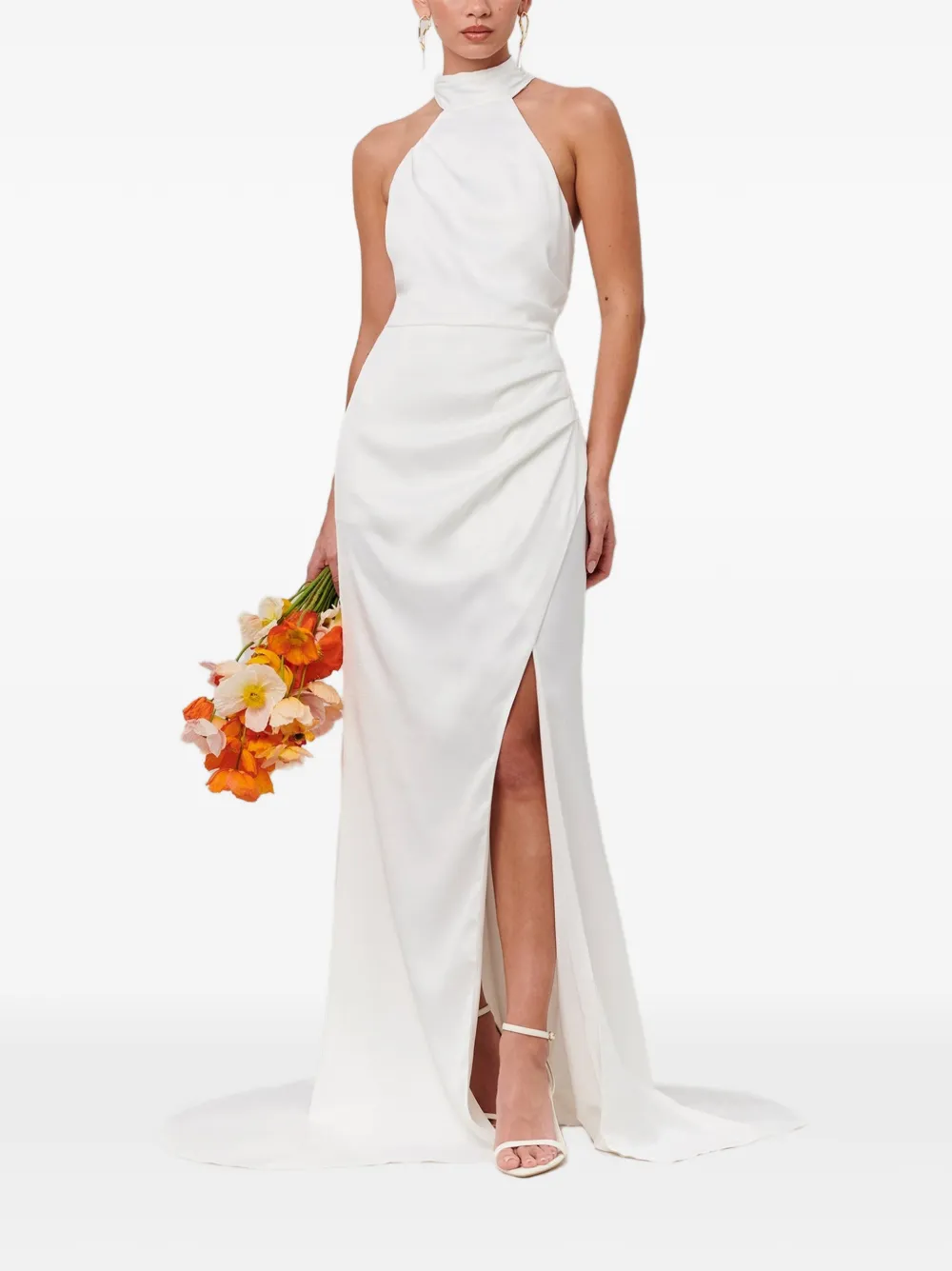 BWLDR Belissima gathered-detail maxi dress - Weiß