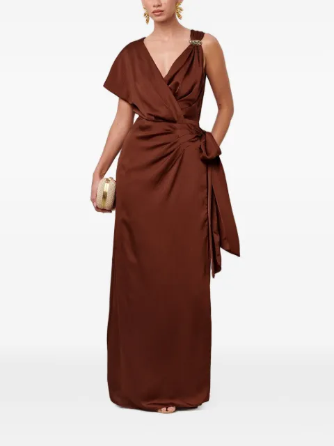 SÁVEL one-shoulder wrap-style maxi dress