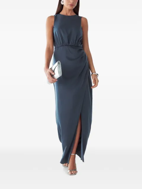 ST MRLO gathered wrap-style maxi dress