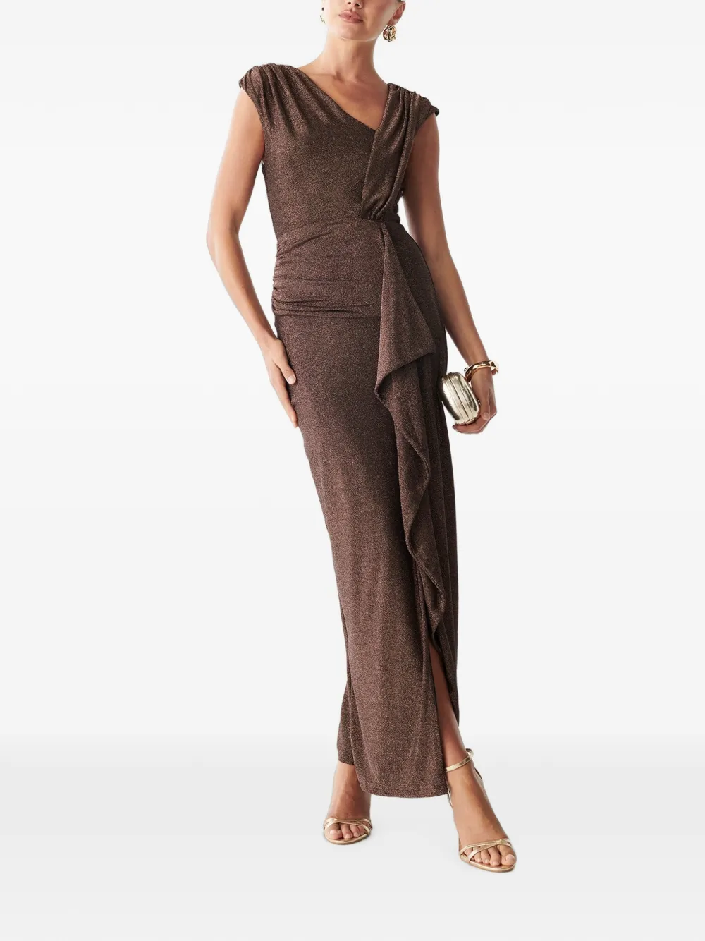 BWLDR ruffled-embellishment maxi dress