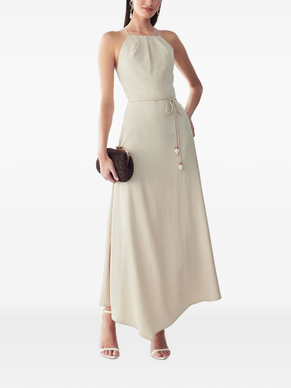 ST MRLO beaded halterneck maxi dress