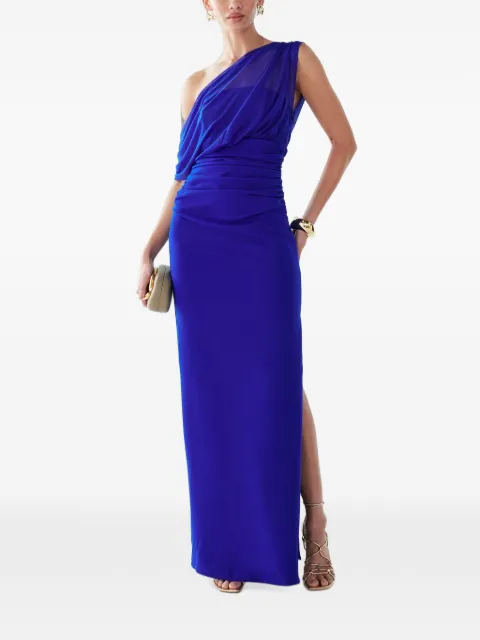 BWLDR vestido largo Frea con diseño drapeado y hombro descubierto