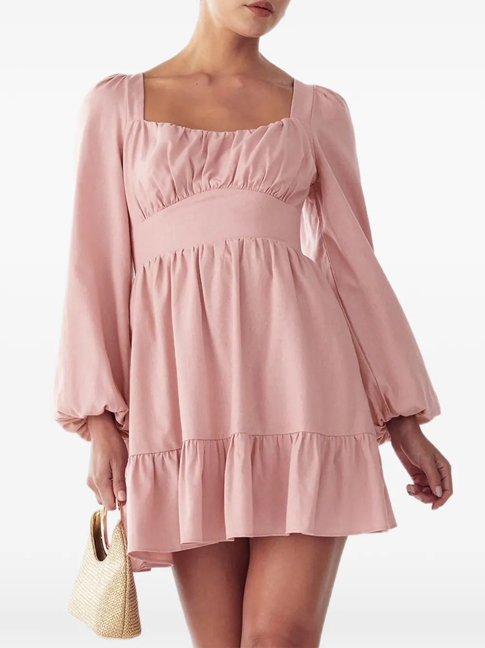 ST MRLO ruffled long-sleeve mini dress