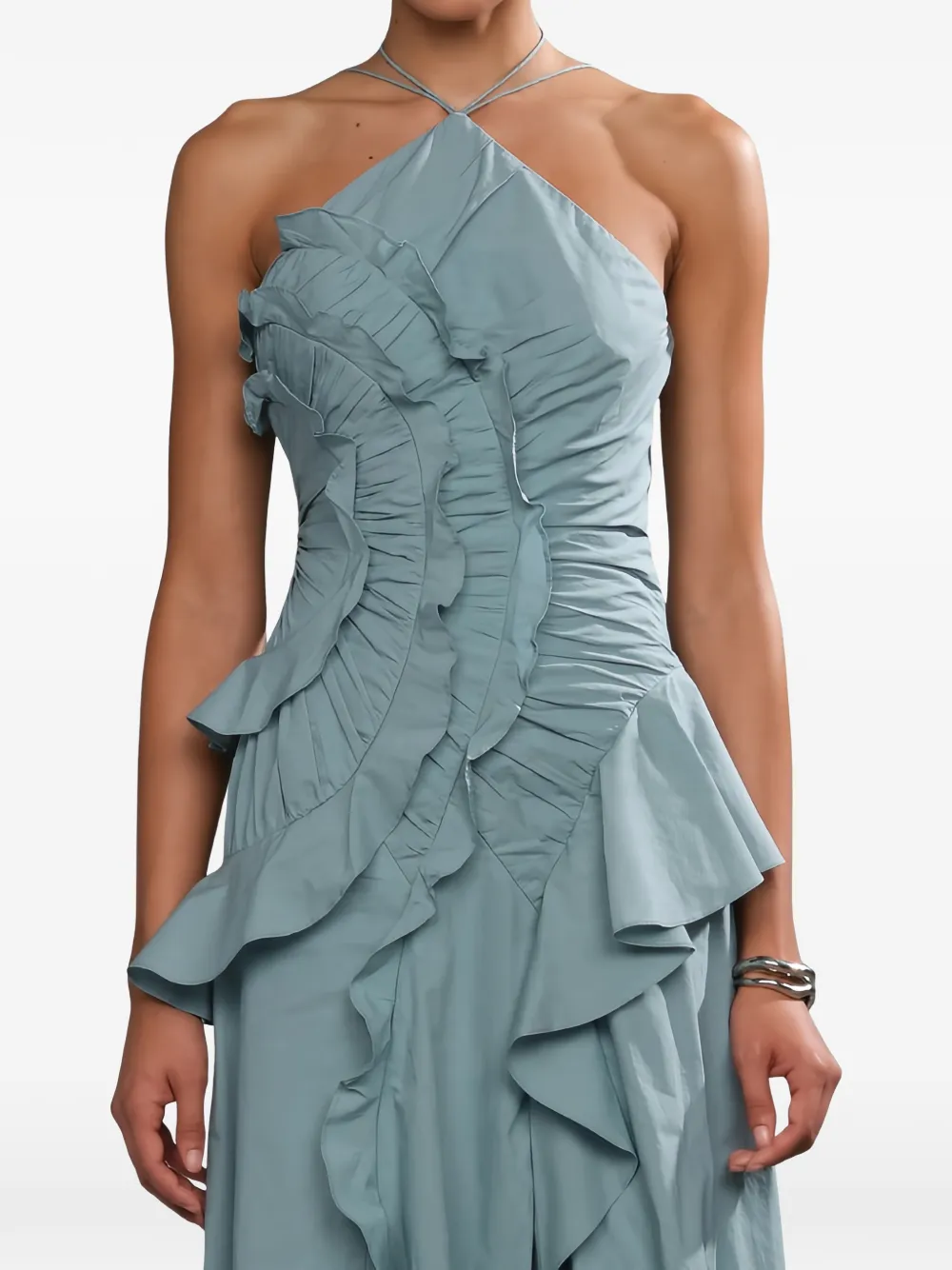 Amur Ottavia ruffled asymmetric dress