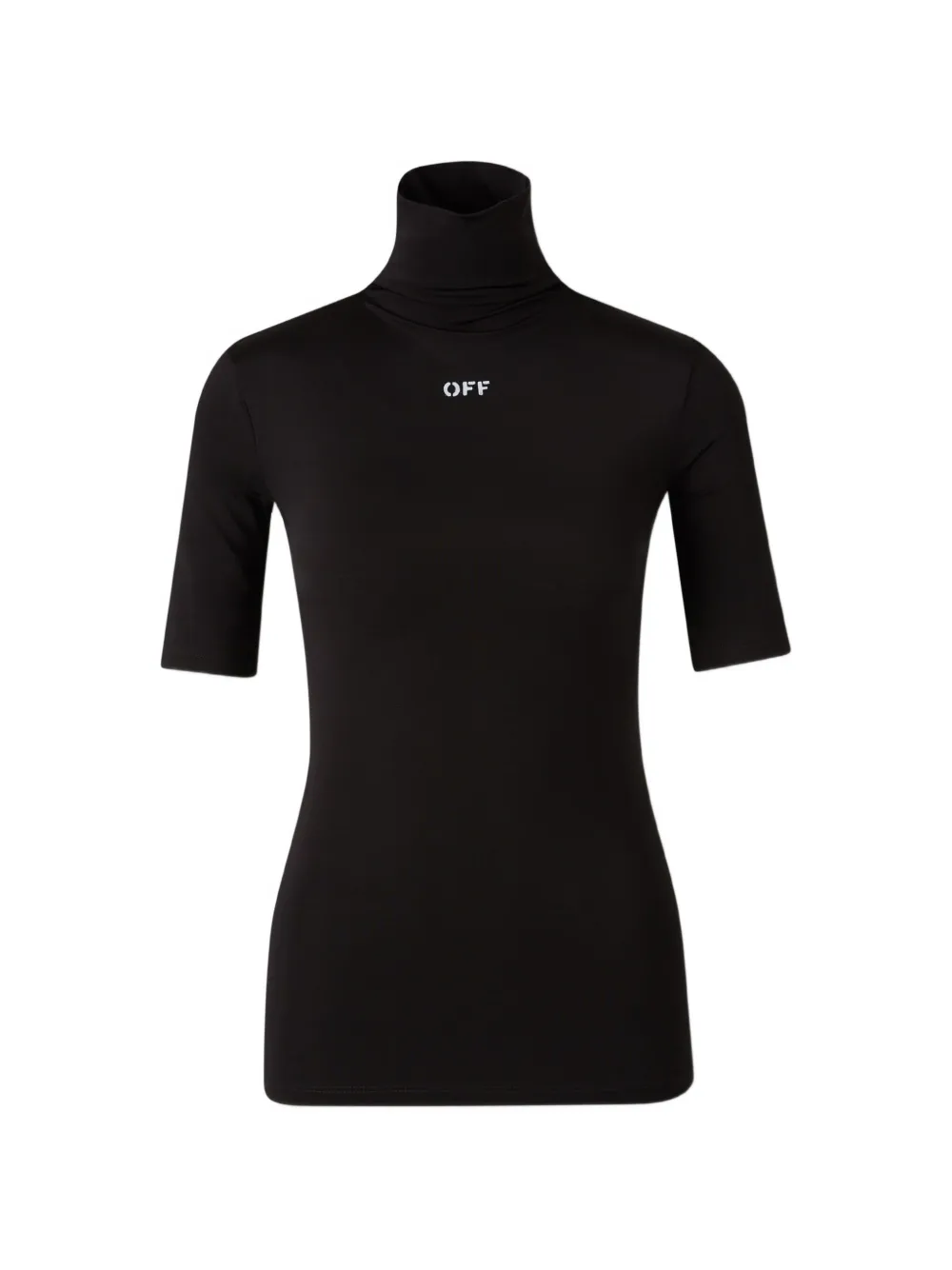 Off-White logo-print high-neck T-shirt - Nero