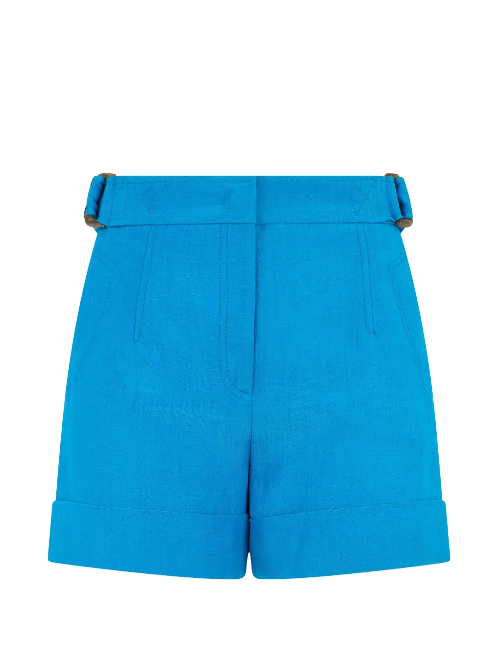 Alberta Ferretti belted turn-up shorts - Blue