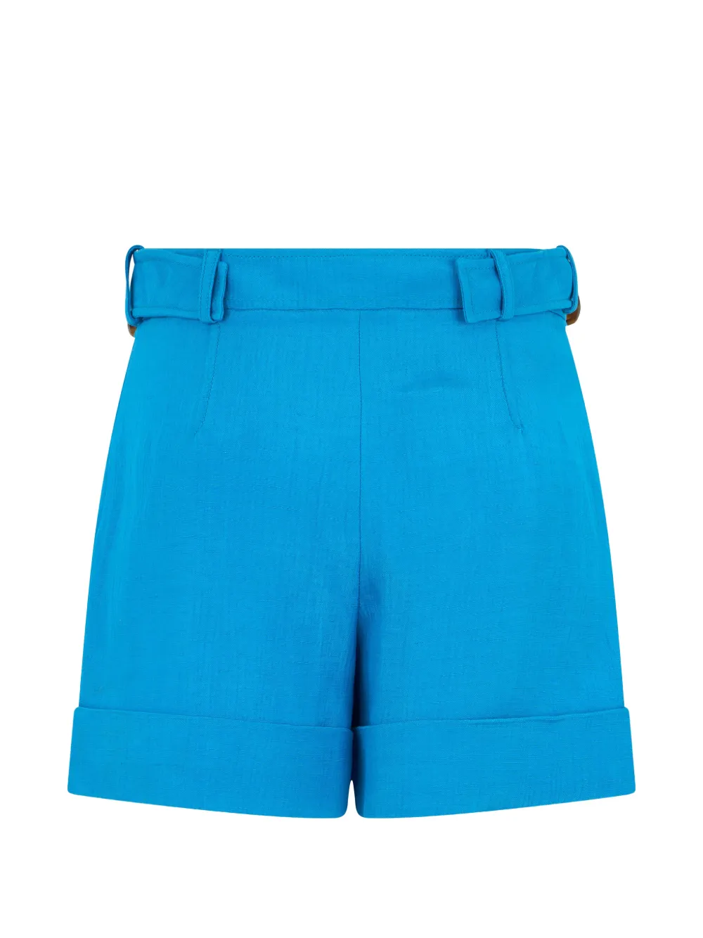 Alberta Ferretti Shorts met ceintuur en omgeslagen pijpen Blauw