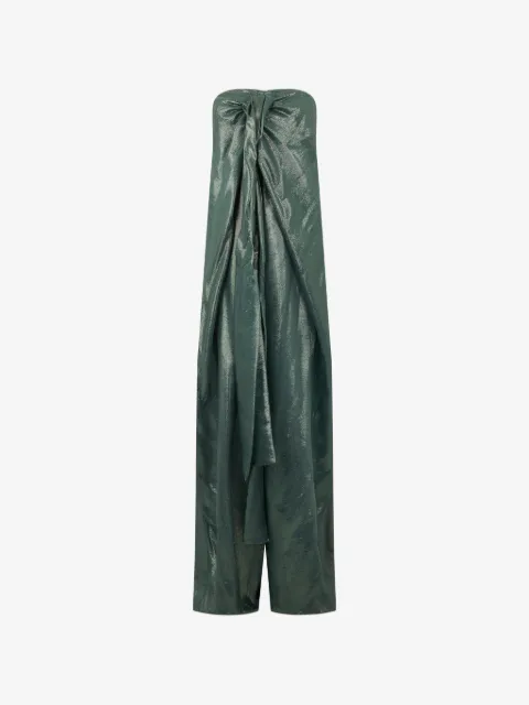Alberta Ferretti jumpsuit strapless plisado