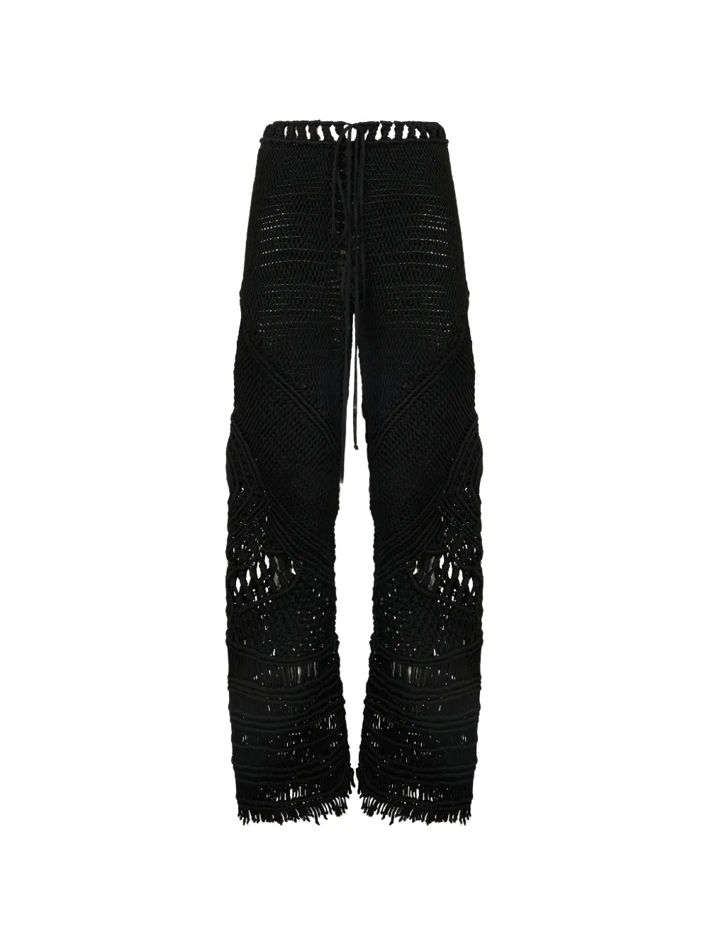 Alberta Ferretti crochet-mesh trousers - Black