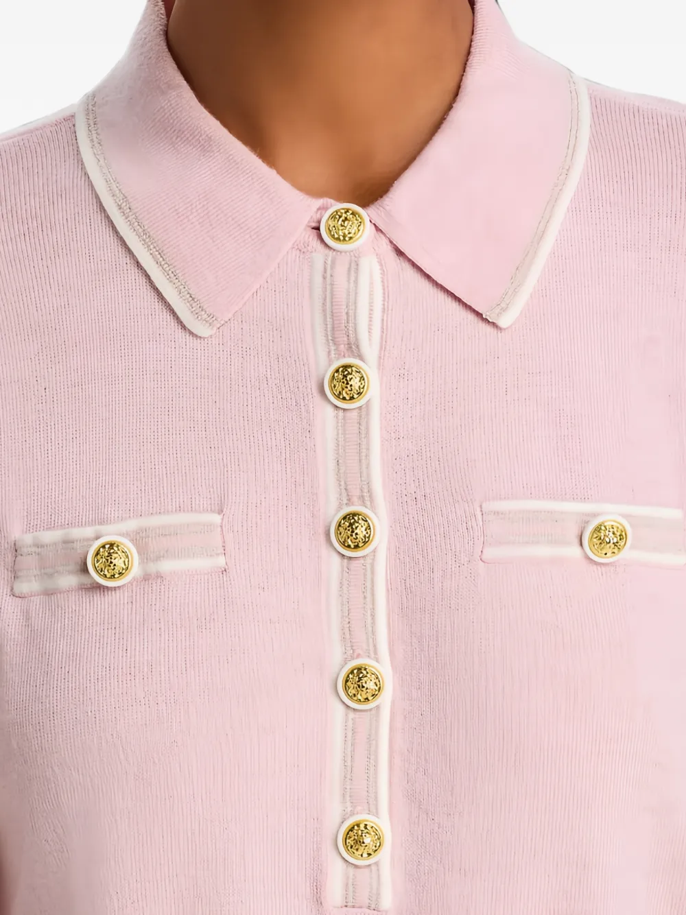 L'Agence Masaki cropped polo top Roze