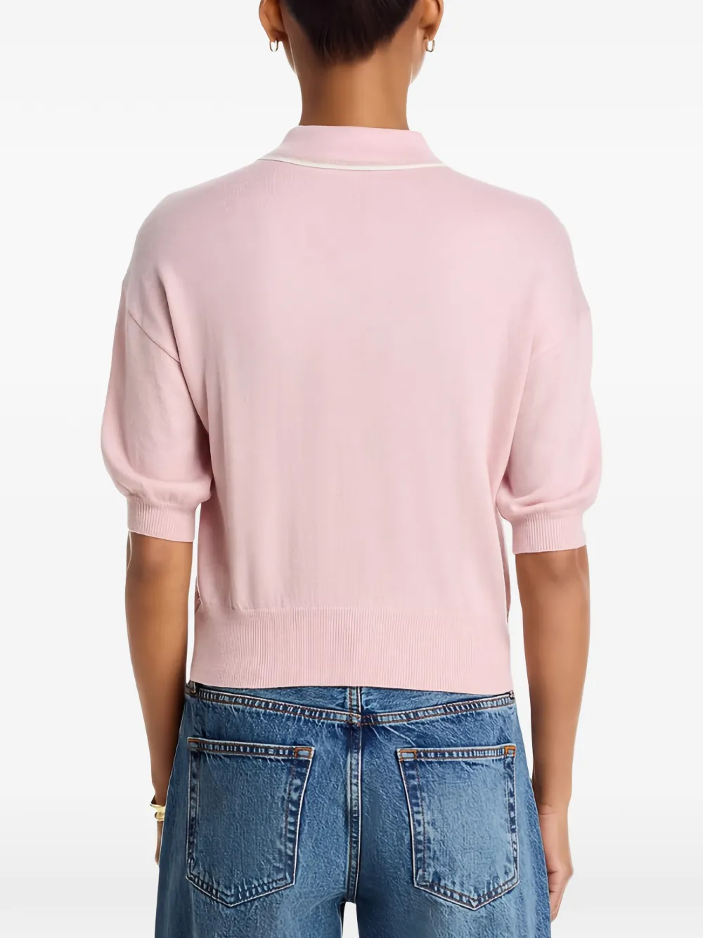L'Agence Masaki cropped polo top Roze