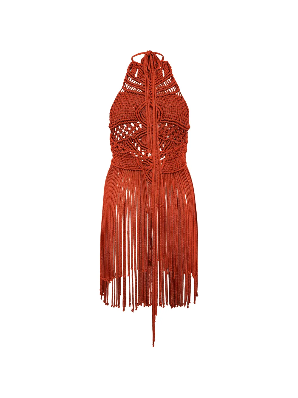 Alberta Ferretti Mini-jurk met franje Oranje