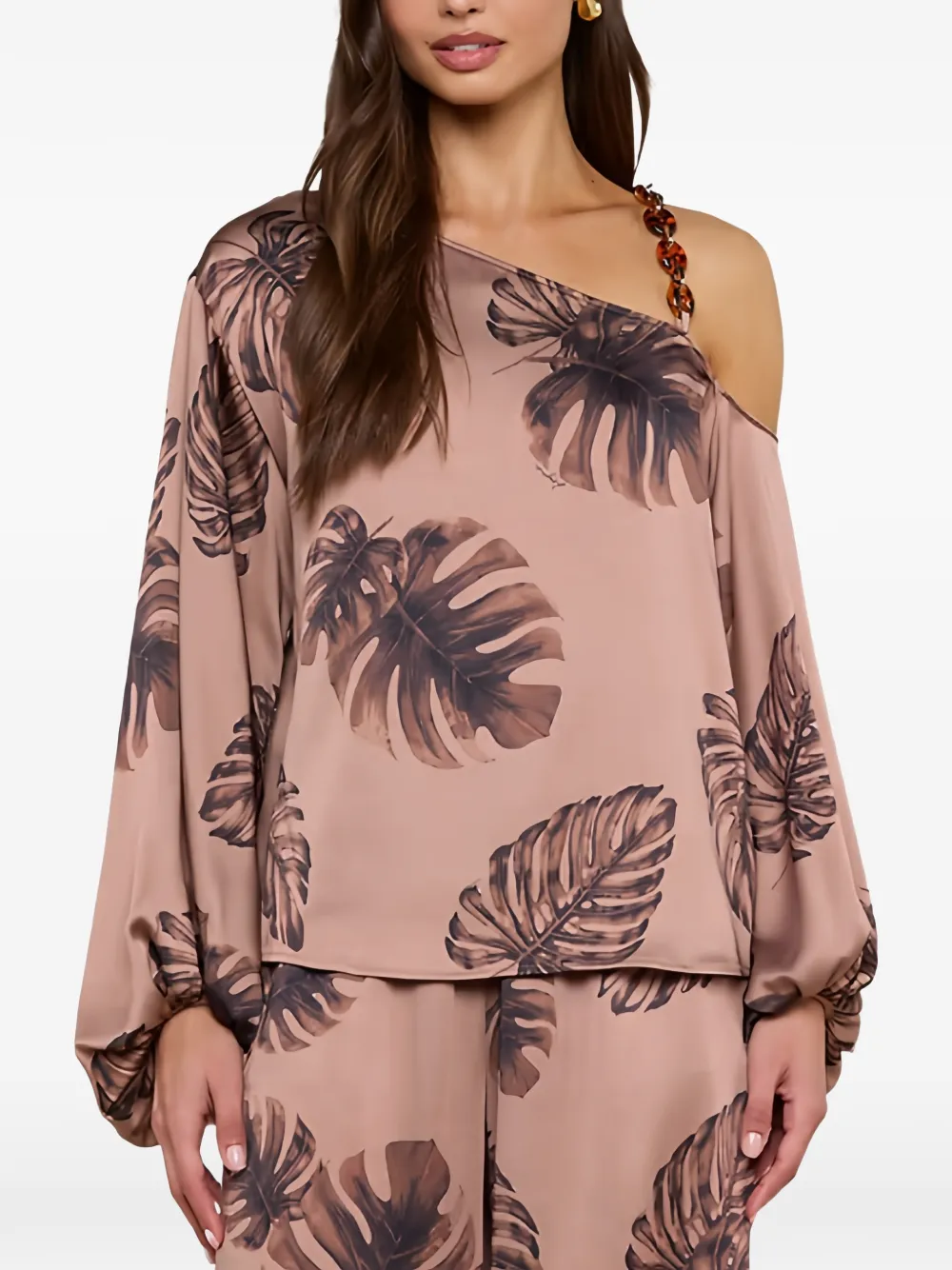 L'Agence Asami one-shoulder blouse - Brown